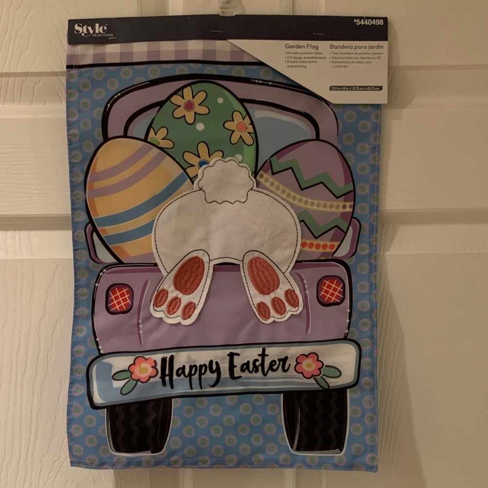 Easter Garden Flag with Bunny and Eggs